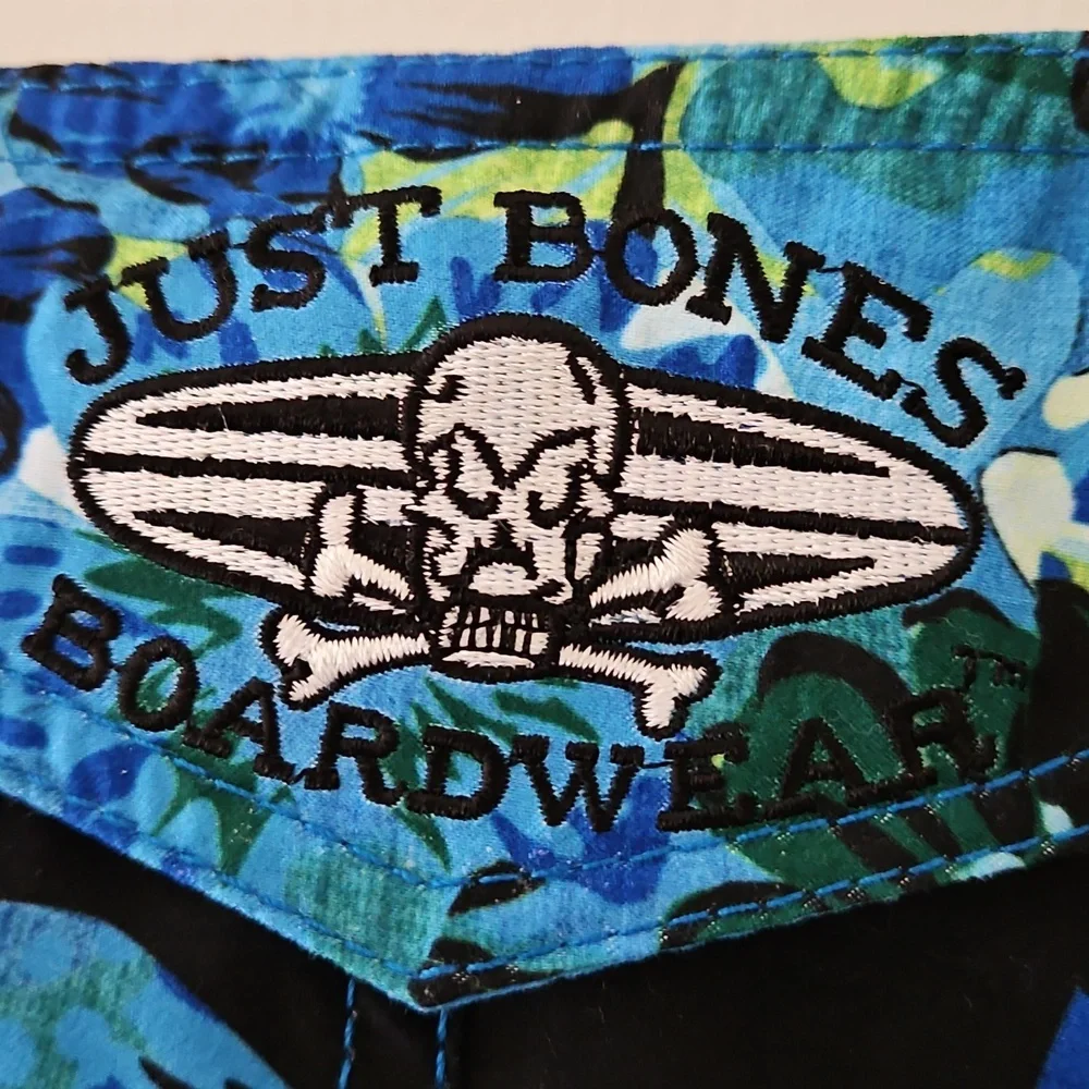 Just‎ Bones Boardwear Tropical Print Board Shorts Size 32